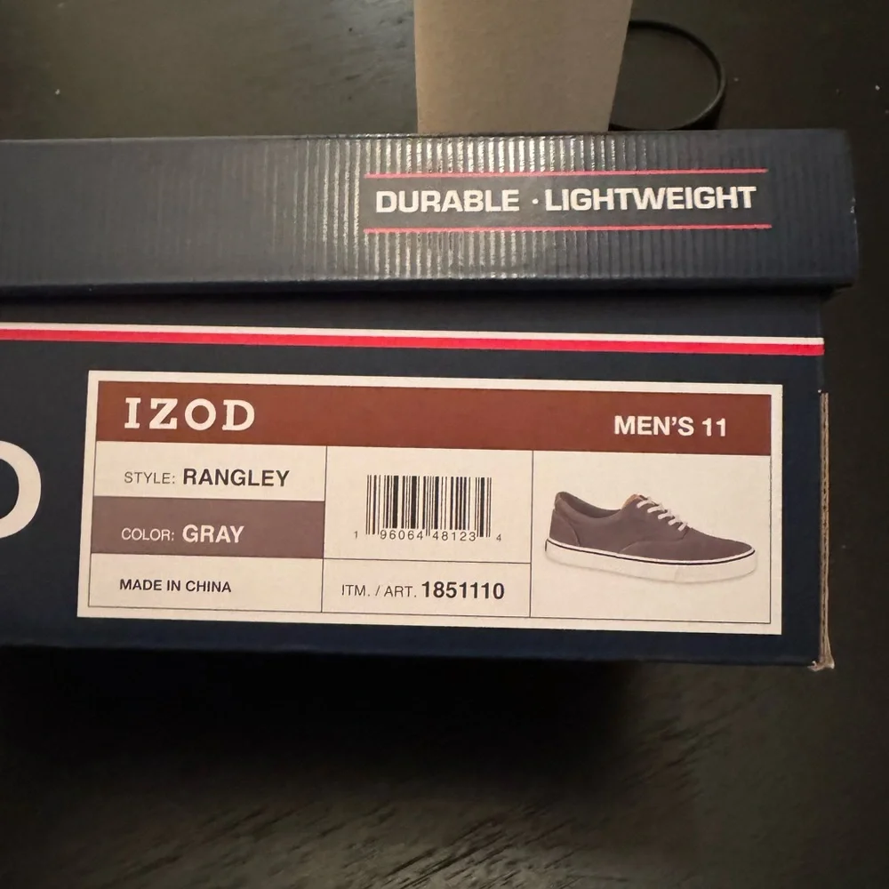 NEW IZOD Men's Charcoal Gray Sneakers